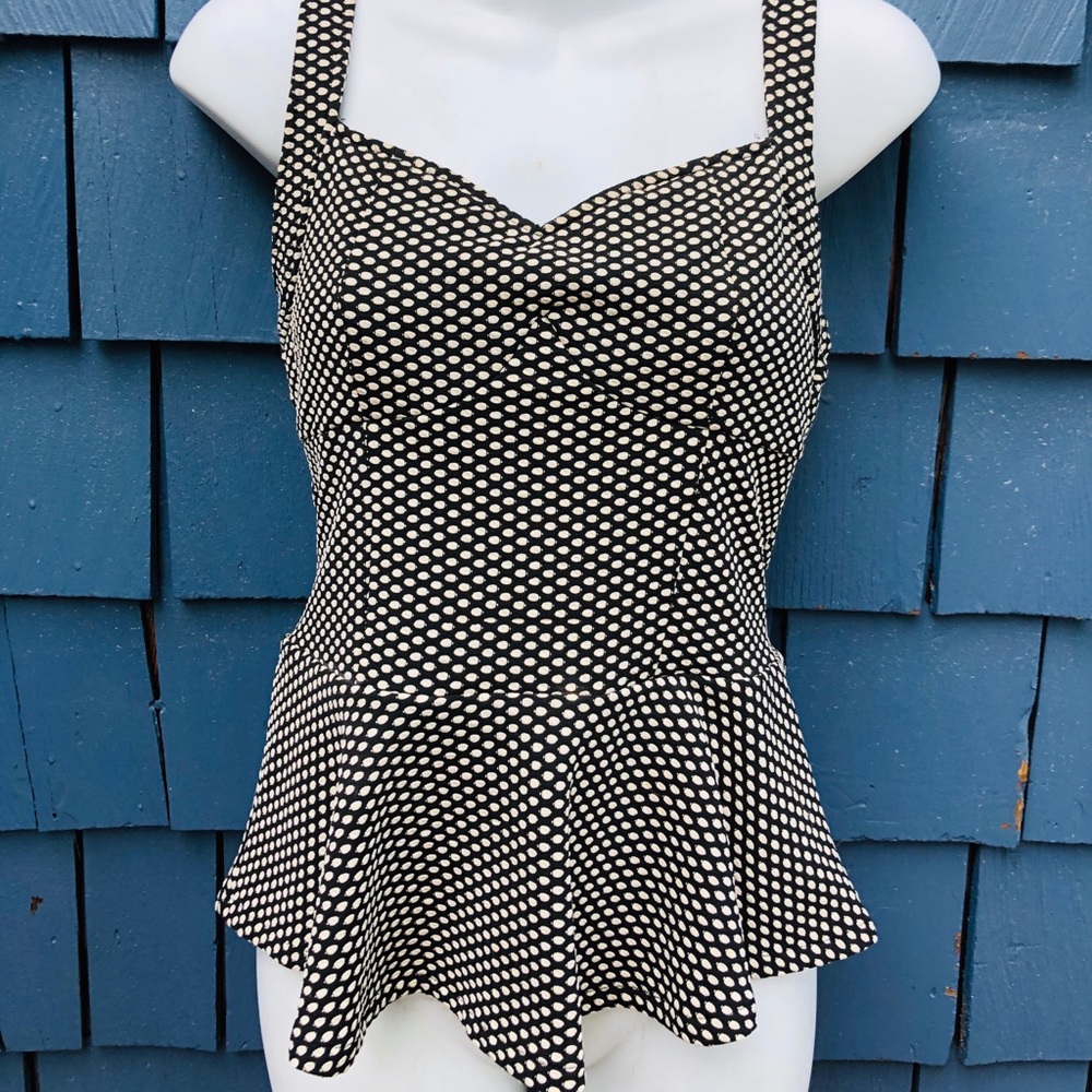 Black and white polka dot top